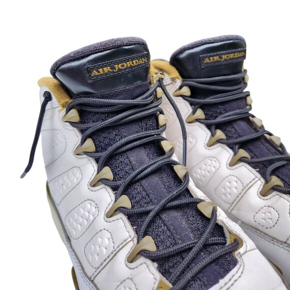 Air Jordan 9 Retro Big Statue GS 302359-109 White Black Militia Green Size 7Y - Picture 4 of 12